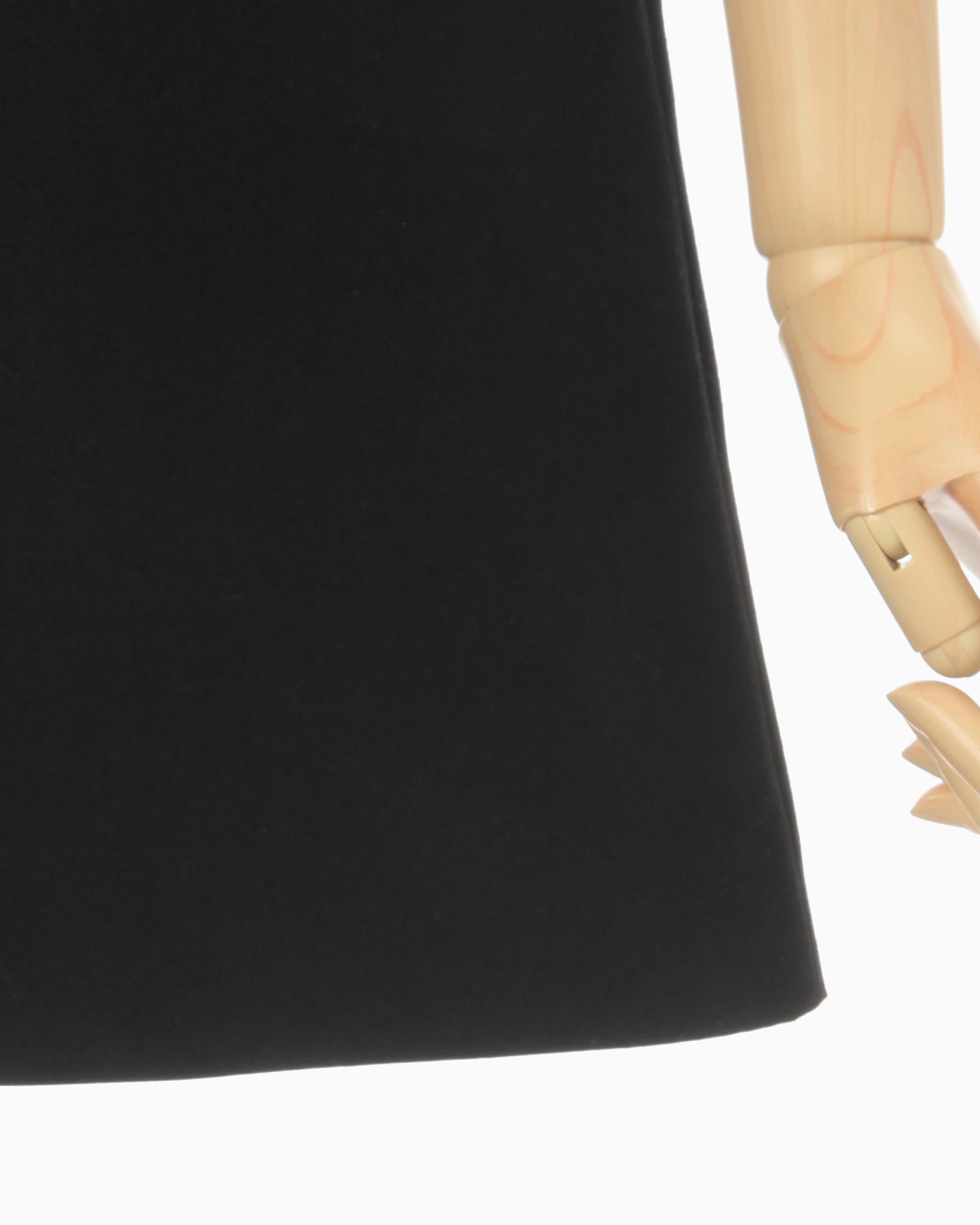 Silk Wool Double Cloth Mini Skirt - black