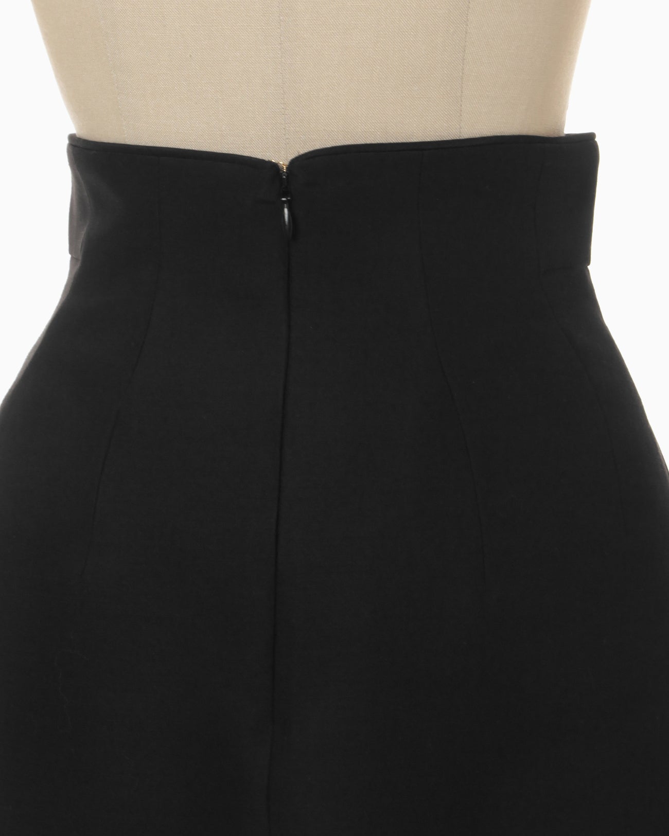 Silk Wool Double Cloth Mini Skirt - black