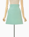 Silk Wool Double Cloth Mini Skirt - mint green