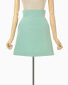Silk Wool Double Cloth Mini Skirt - mint green