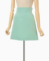 Silk Wool Double Cloth Mini Skirt - mint green