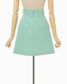Silk Wool Double Cloth Mini Skirt - mint green