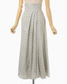 Linen Mix Ombre Check Flare Skirt - mint green