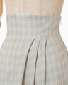 Linen Mix Ombre Check Flare Skirt - mint green