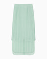 Bamboo Motif Willow Jacquard Sheer Skirt - mint green