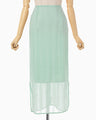 Bamboo Motif Willow Jacquard Sheer Skirt - mint green