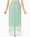 Bamboo Motif Willow Jacquard Sheer Skirt - mint green