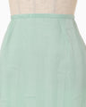 Bamboo Motif Willow Jacquard Sheer Skirt - mint green