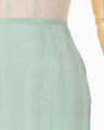 Bamboo Motif Willow Jacquard Sheer Skirt - mint green