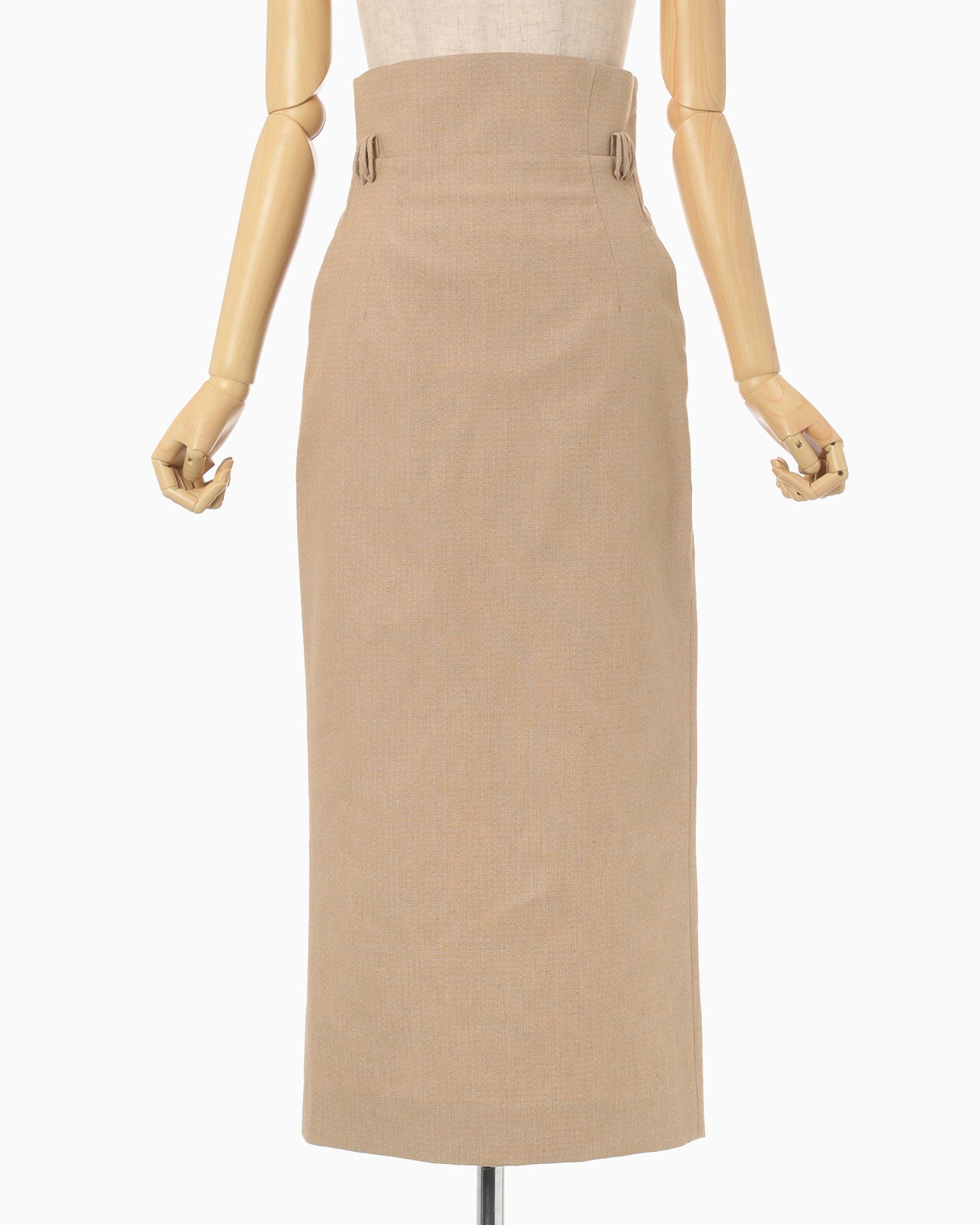 Naturally Coloured Cotton Dobby High Waist Skirt - beige