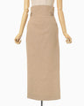 Naturally Coloured Cotton Dobby High Waist Skirt - beige