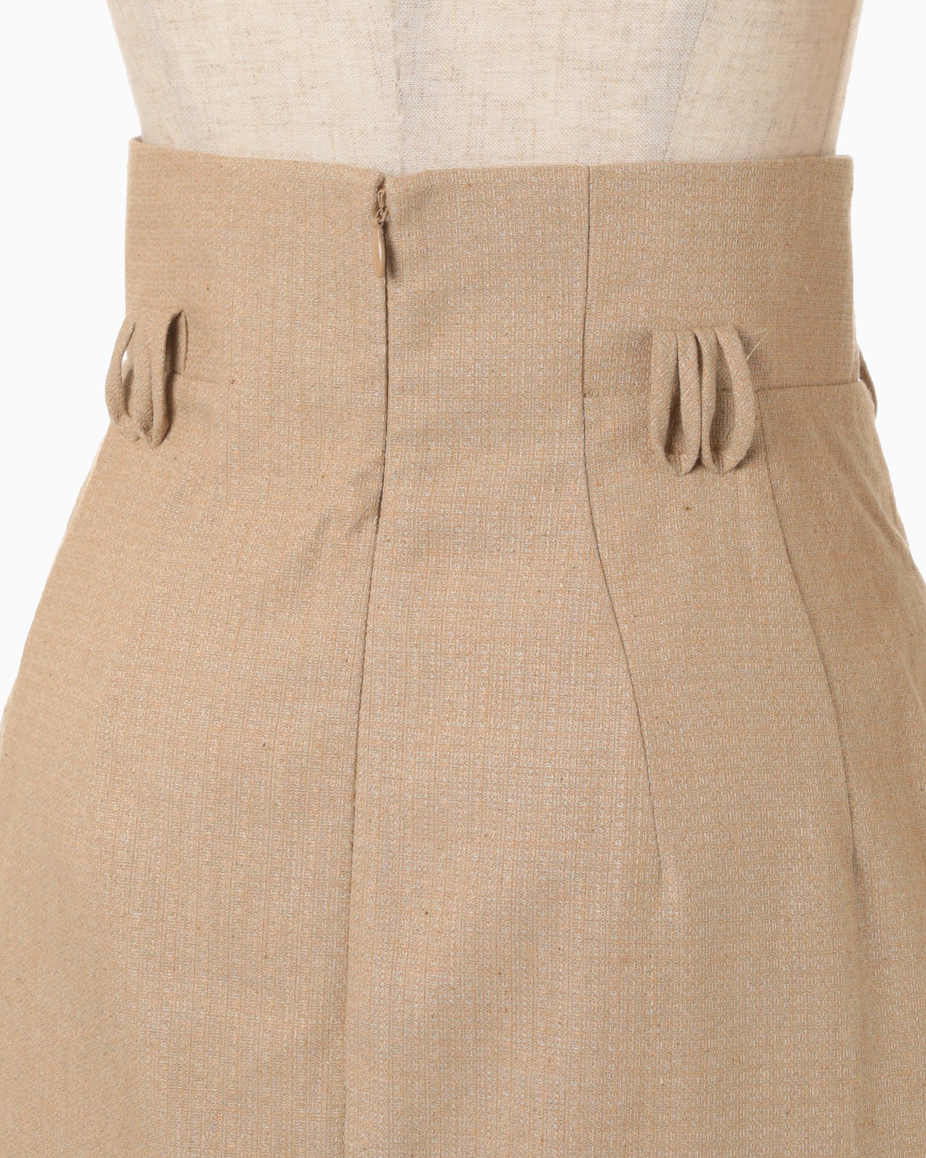 Naturally Coloured Cotton Dobby High Waist Skirt - beige