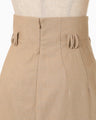 Naturally Coloured Cotton Dobby High Waist Skirt - beige