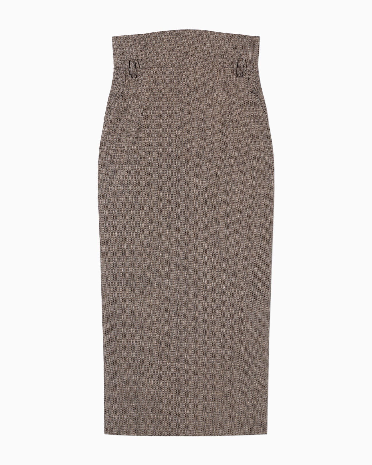 Naturally Coloured Cotton Dobby High Waist Skirt - navy