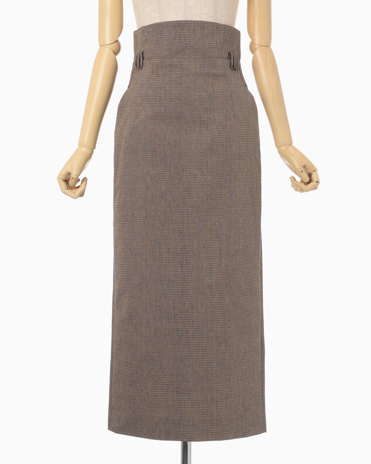 Naturally Coloured Cotton Dobby High Waist Skirt - navy