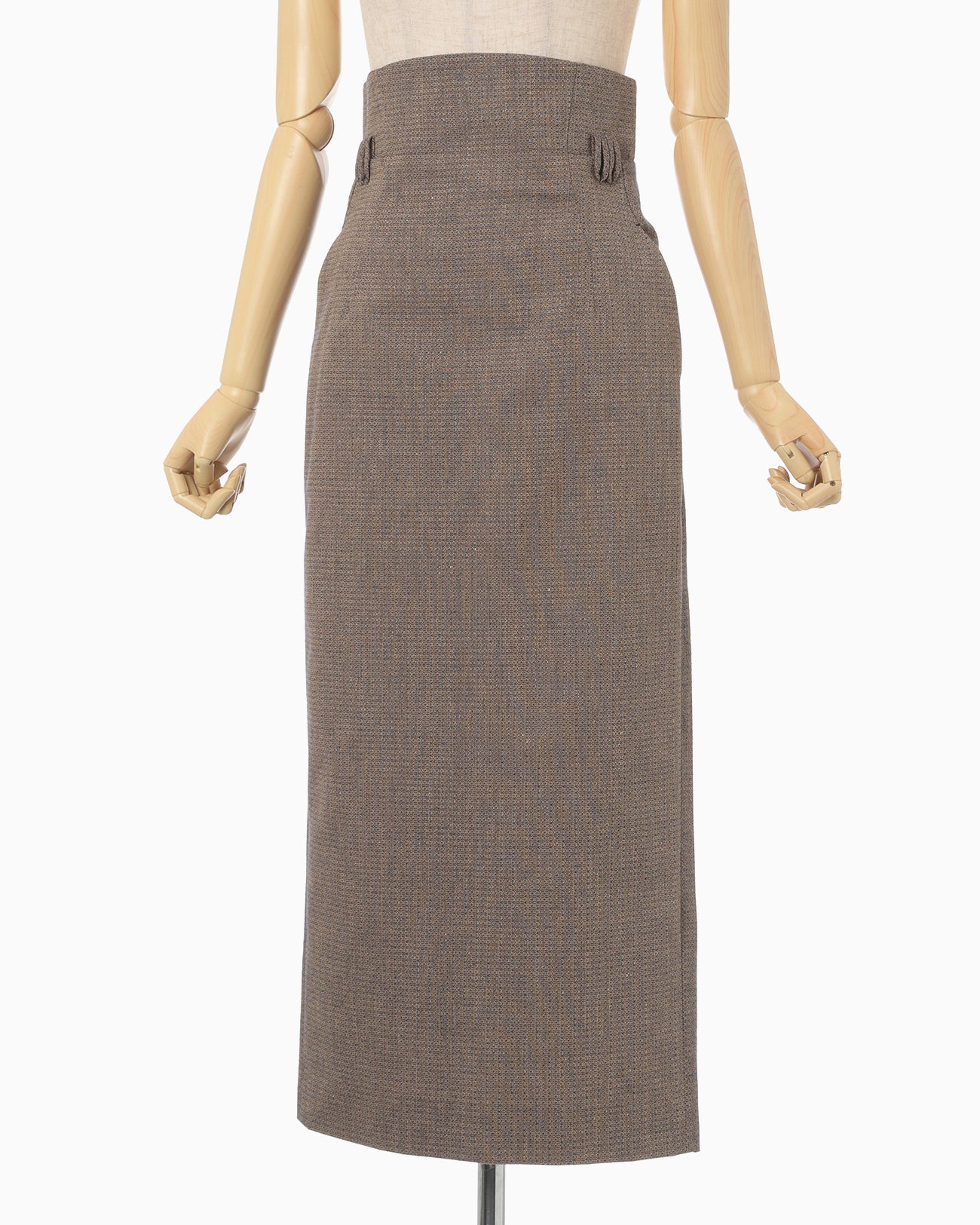 Naturally Coloured Cotton Dobby High Waist Skirt - navy