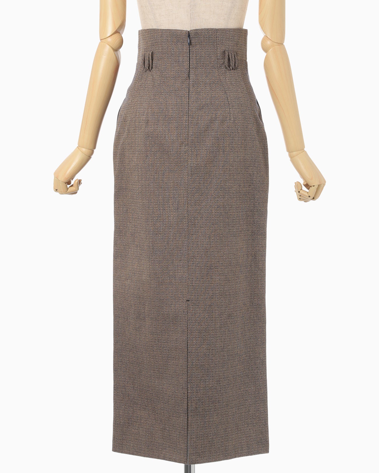 Naturally Coloured Cotton Dobby High Waist Skirt - navy
