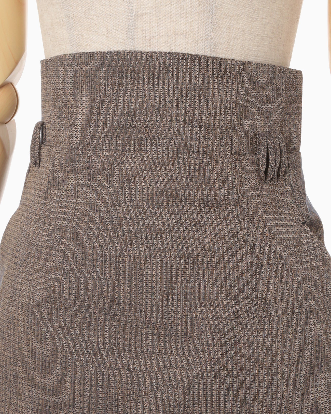 Naturally Coloured Cotton Dobby High Waist Skirt - navy