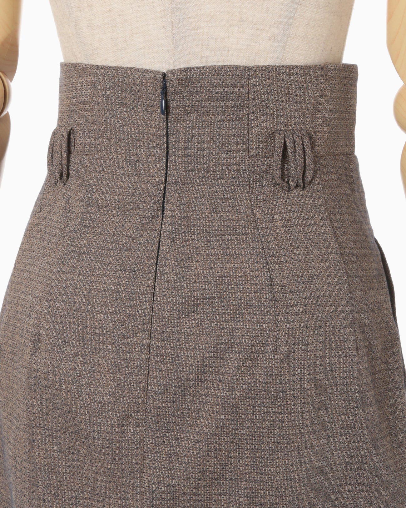 Naturally Coloured Cotton Dobby High Waist Skirt - navy
