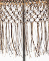 Bamboo Beaded Macrame Fringe Skirt - brown