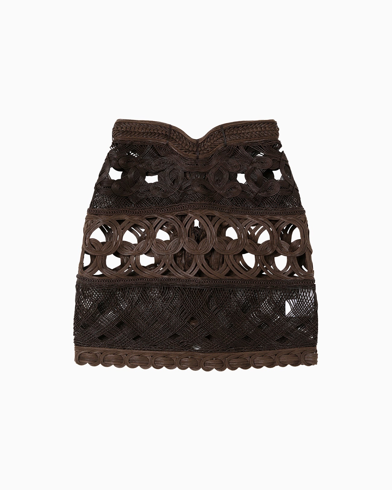 Cord Embroidery "Hanakago" Skirt - brown