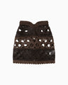 Cord Embroidery "Hanakago" Skirt - brown