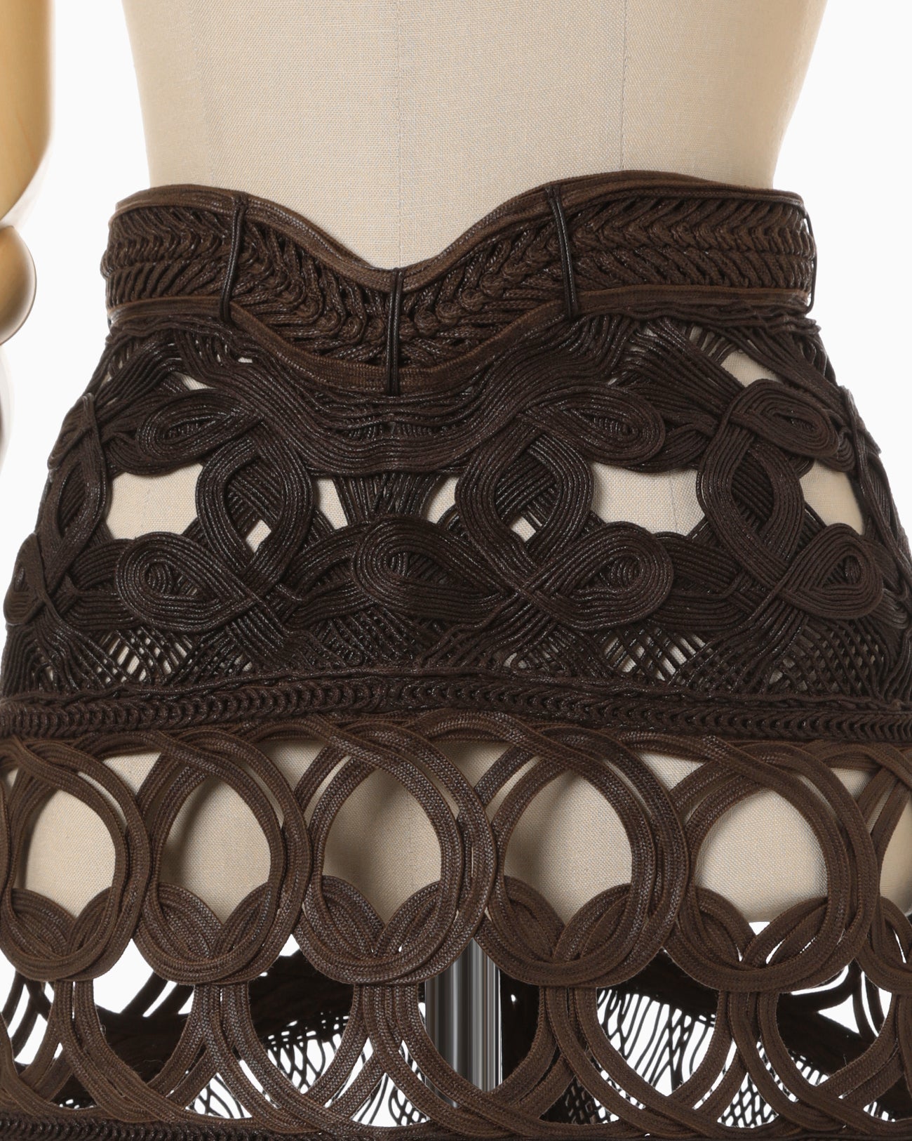 Cord Embroidery "Hanakago" Skirt - brown