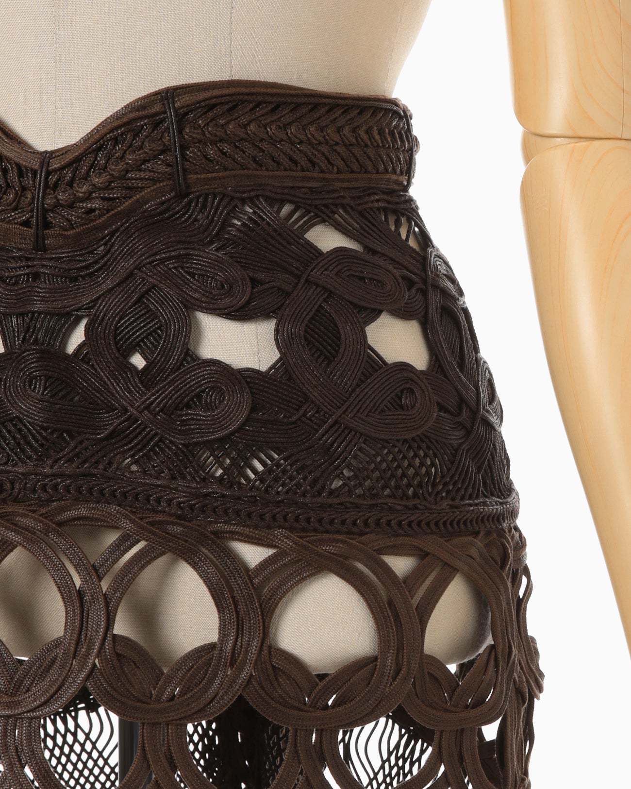 Cord Embroidery "Hanakago" Skirt - brown
