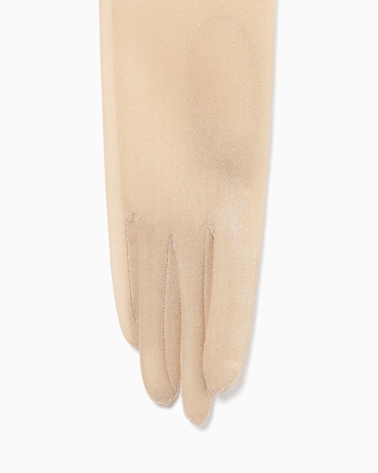 Lamé Jersey Evening Gloves - beige