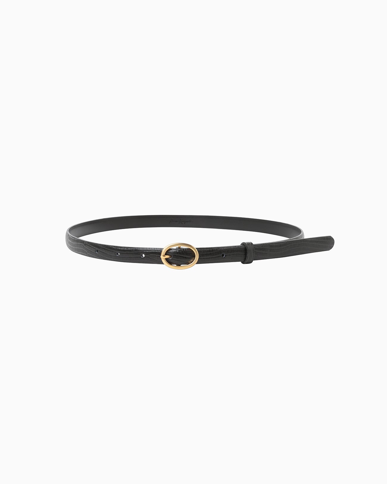 Cow Hide Leather Narrow Belt - black - Mame Kurogouchi