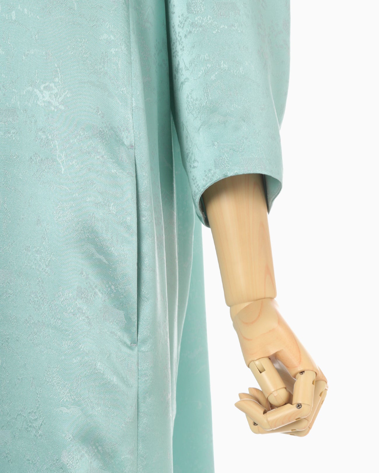 Landscape Silk Jacquard Coat - mint green