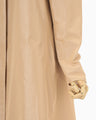 Cotton Silk Nep A-line Coat - beige