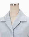 Cotton Silk Nep A-line Coat - blue