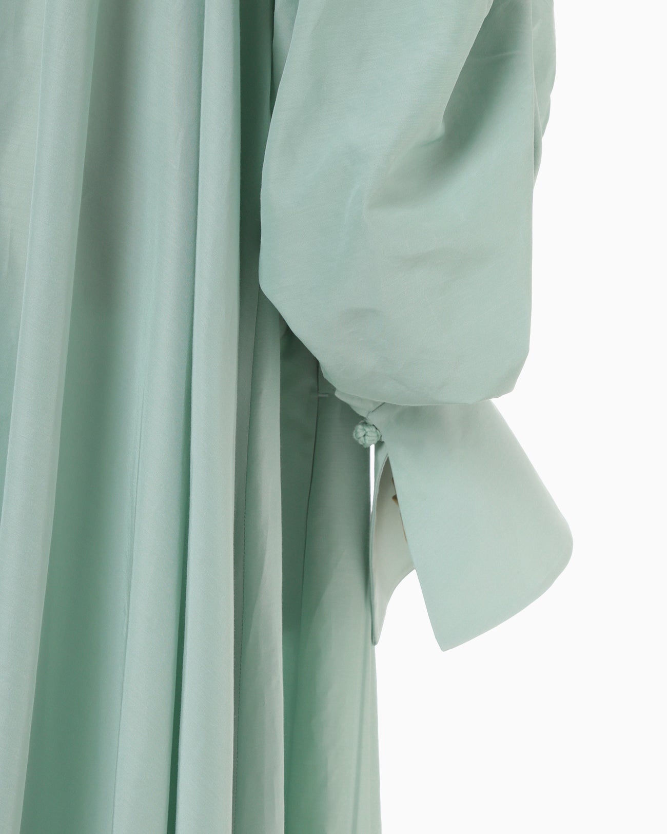 Floral Embossed Cotton Silk Shirt Dress - mint green