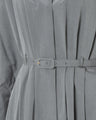 Cotton Chambray Tucked Shirt Dress - grey