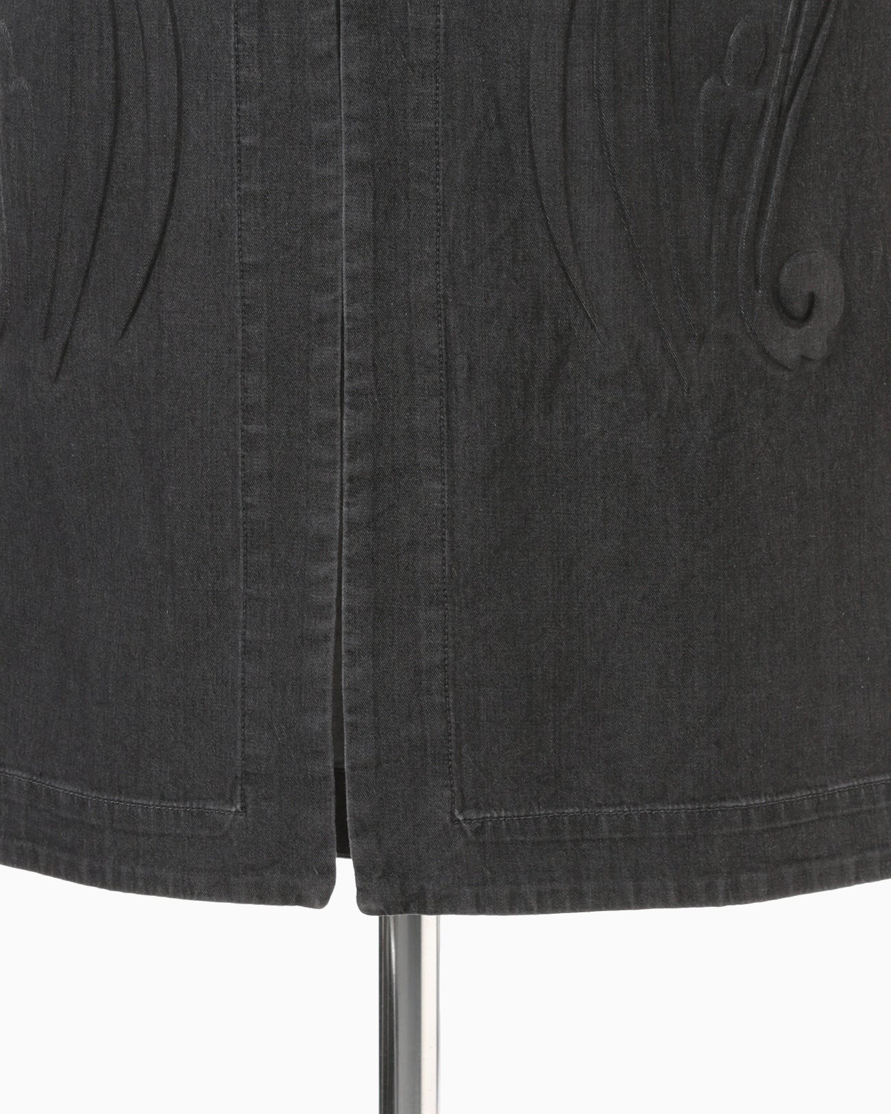 Floral Embossed Dungarees Square Neck Dress - black - Mame Kurogouchi