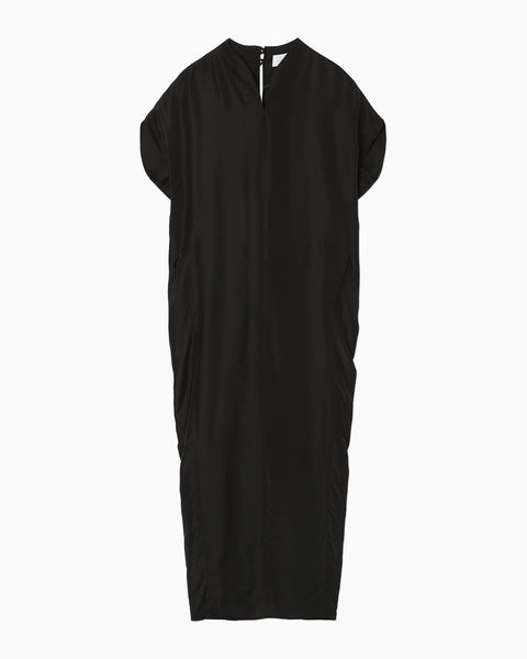 Silk Habutae I-Line Dress - black