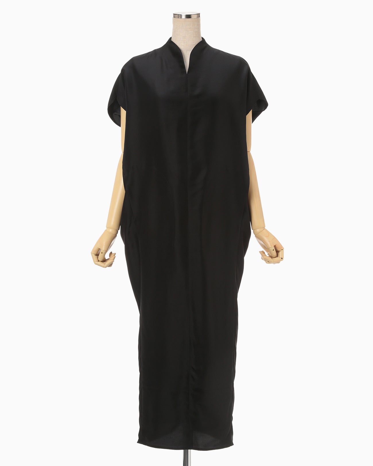 Silk Habutae I-Line Dress - black