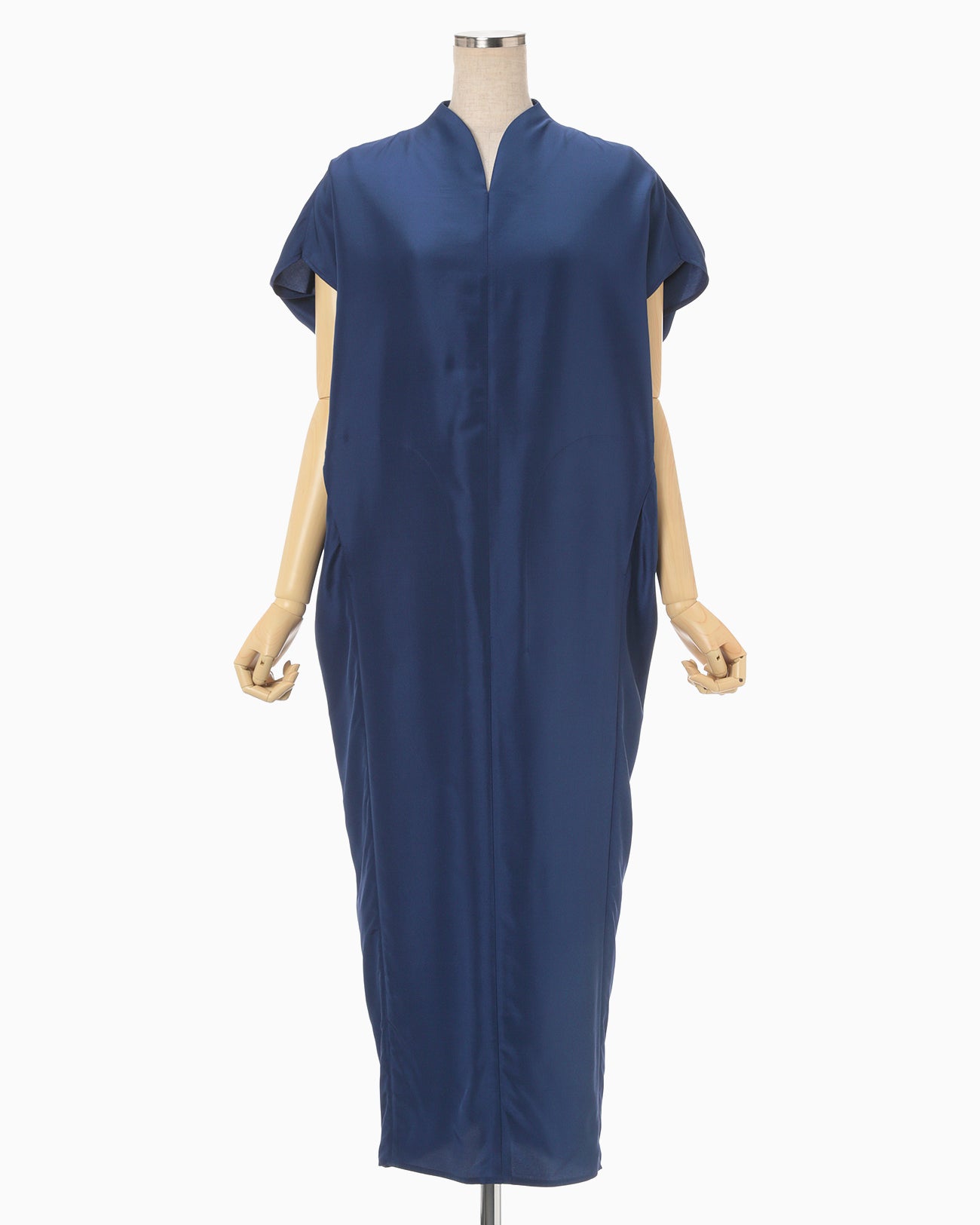Silk Habutae I-Line Dress - blue