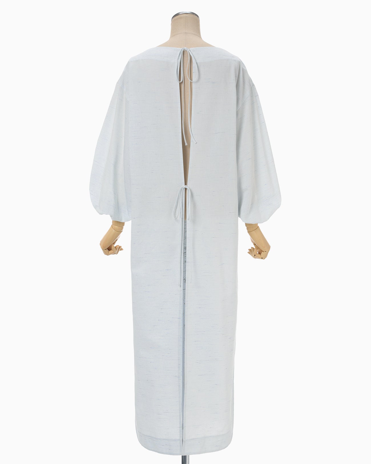 Cotton Nep Laced-Back Dress - blue - Mame Kurogouchi