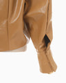 Coated Cotton Gabardine Short Jacket - beige