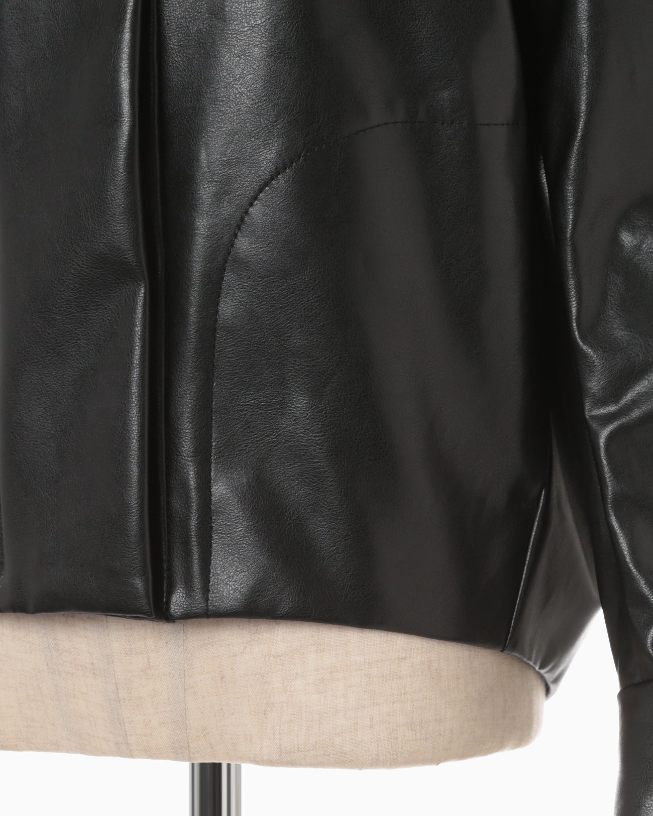 Coated Cotton Gabardine Short Jacket - black