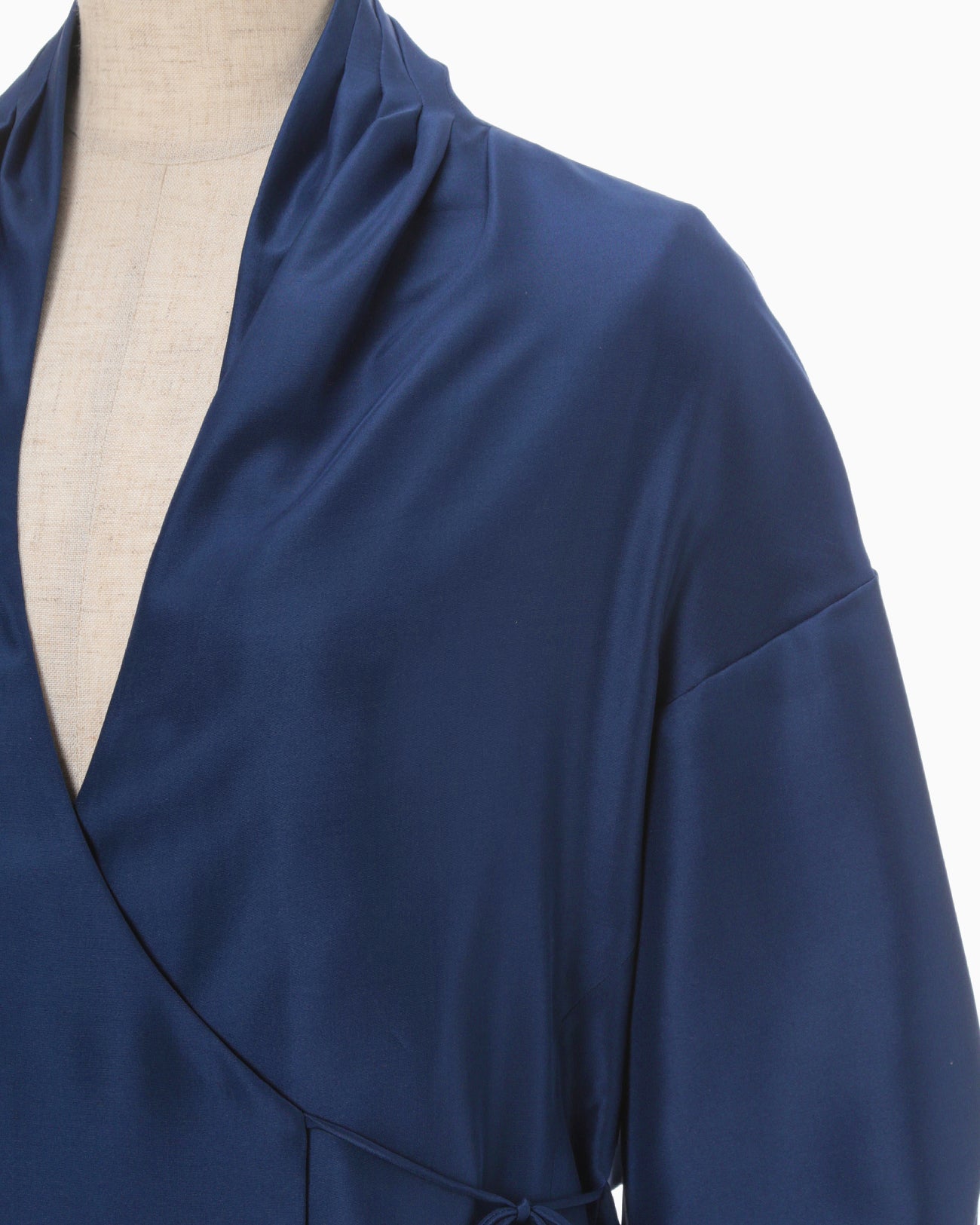 Silk Habutae Double Breasted Jacket - blue