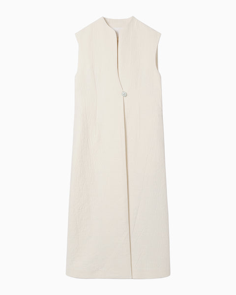 Unlevel Dyeing Sleeveless Jacket - white