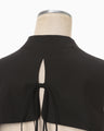 Cording Embroidery Detail Cotton Vest - black