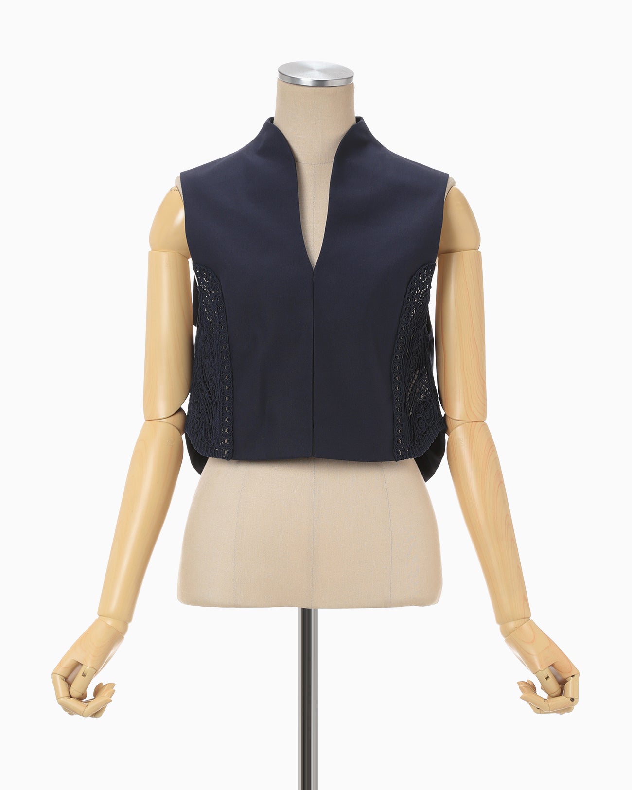 mame kurogouchi コード刺繍ベスト　ネイビー Mame Kurogouchi コード刺繍ベスト ネイビー