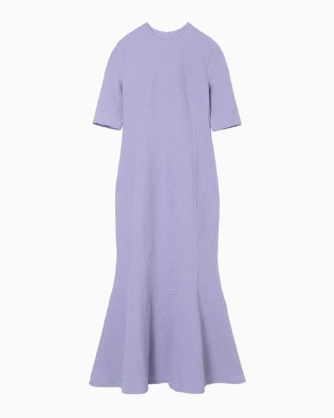 Shirring Jersey Jacquard Mermaid Dress - purple