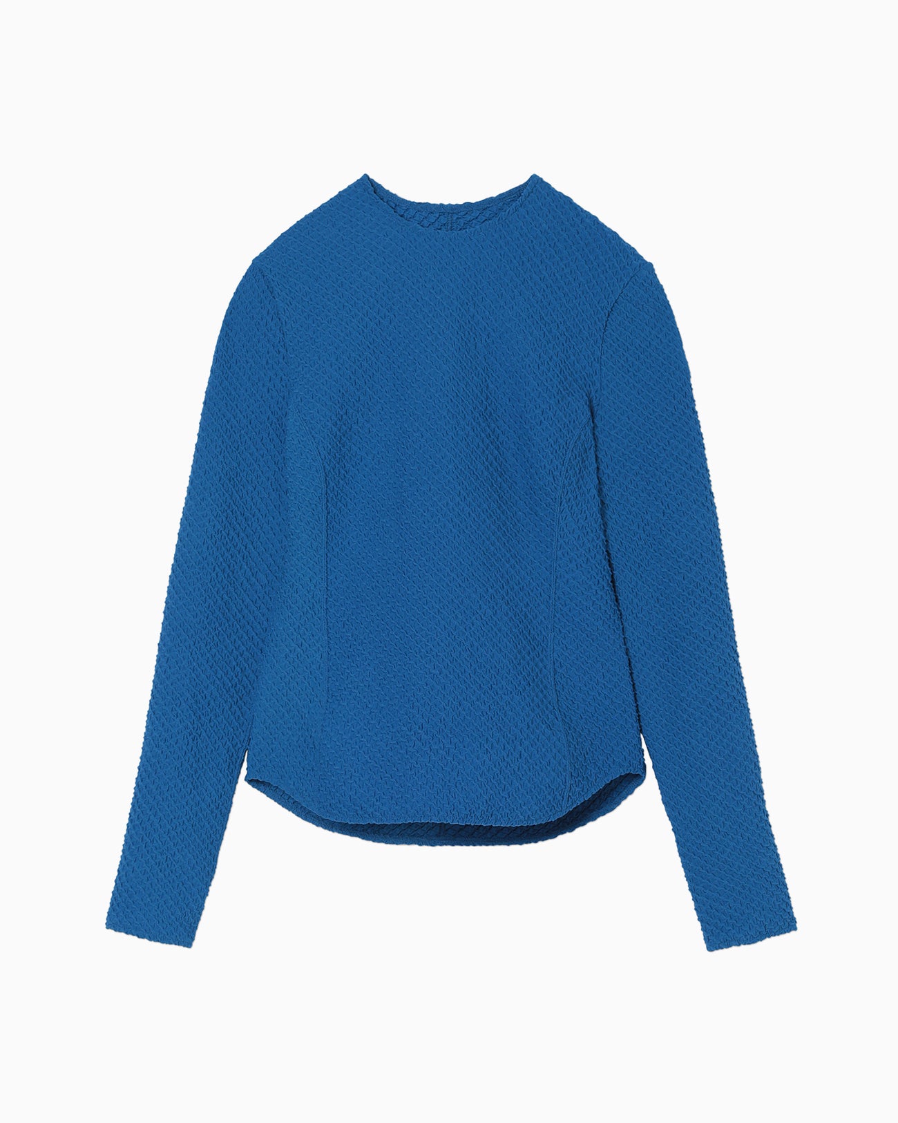 Shirring Jersey Jacquard Top - blue - Mame Kurogouchi