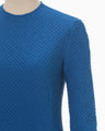 Shirring Jersey Jacquard Top - blue