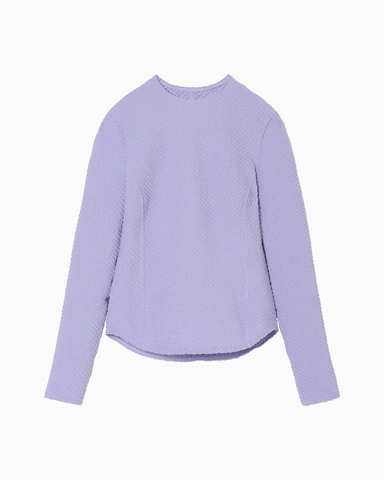 Shirring Jersey Jacquard Top - purple